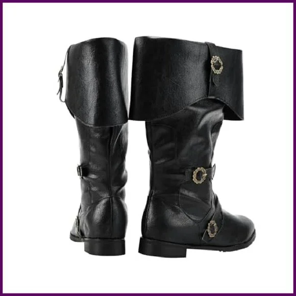 Medieval Renaissance Pull On Boots Mid Calf Gothic Cosplay Halloween